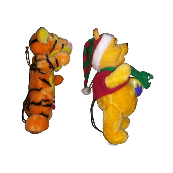 VTG Disney Winnie The Pooh and Tigger Santa's Best Plush Animated Ornament Lot - Picture 6 of 12